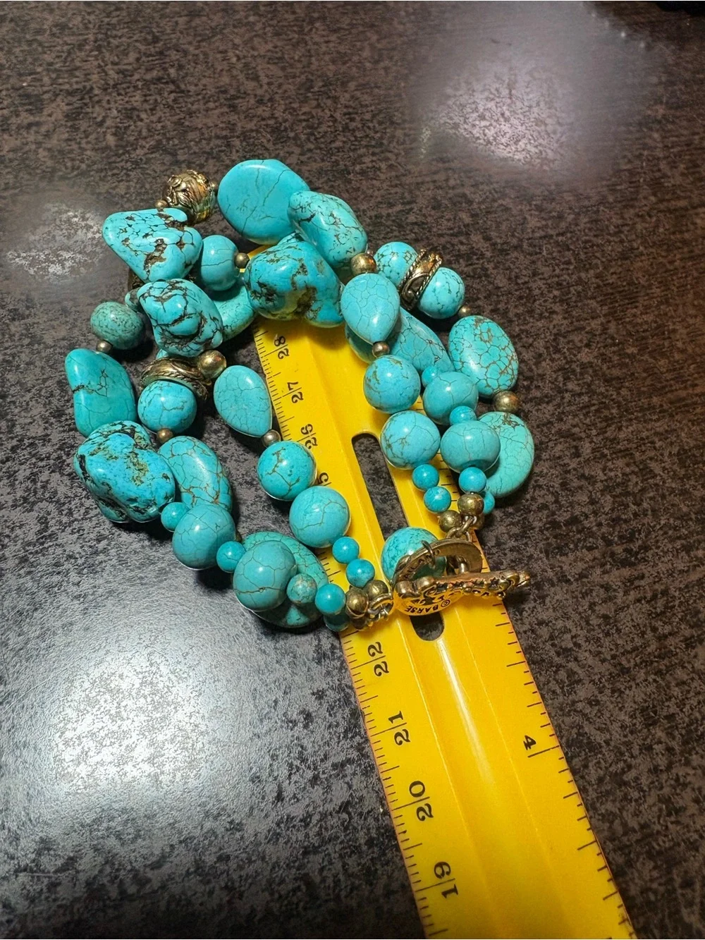 Barse Thialand, turquoises? Style bracelet. 3 strand (not a stretch bracelet)